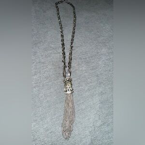 Elegant Silver Tassel Necklace